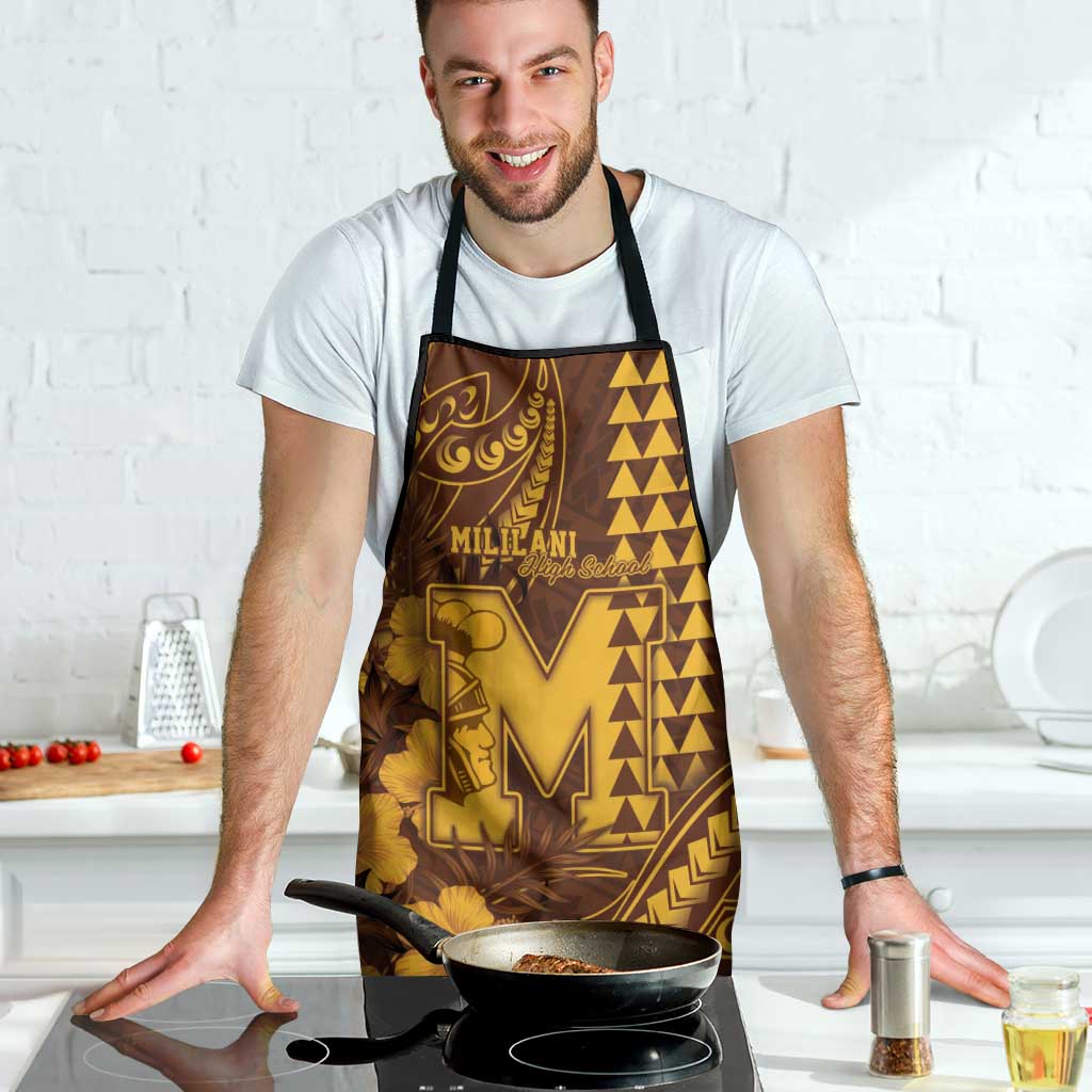 Hawaii Mililani High School Apron Tribal Tattoo With Hibiscus Flowers LT05 - Polynesian Pride