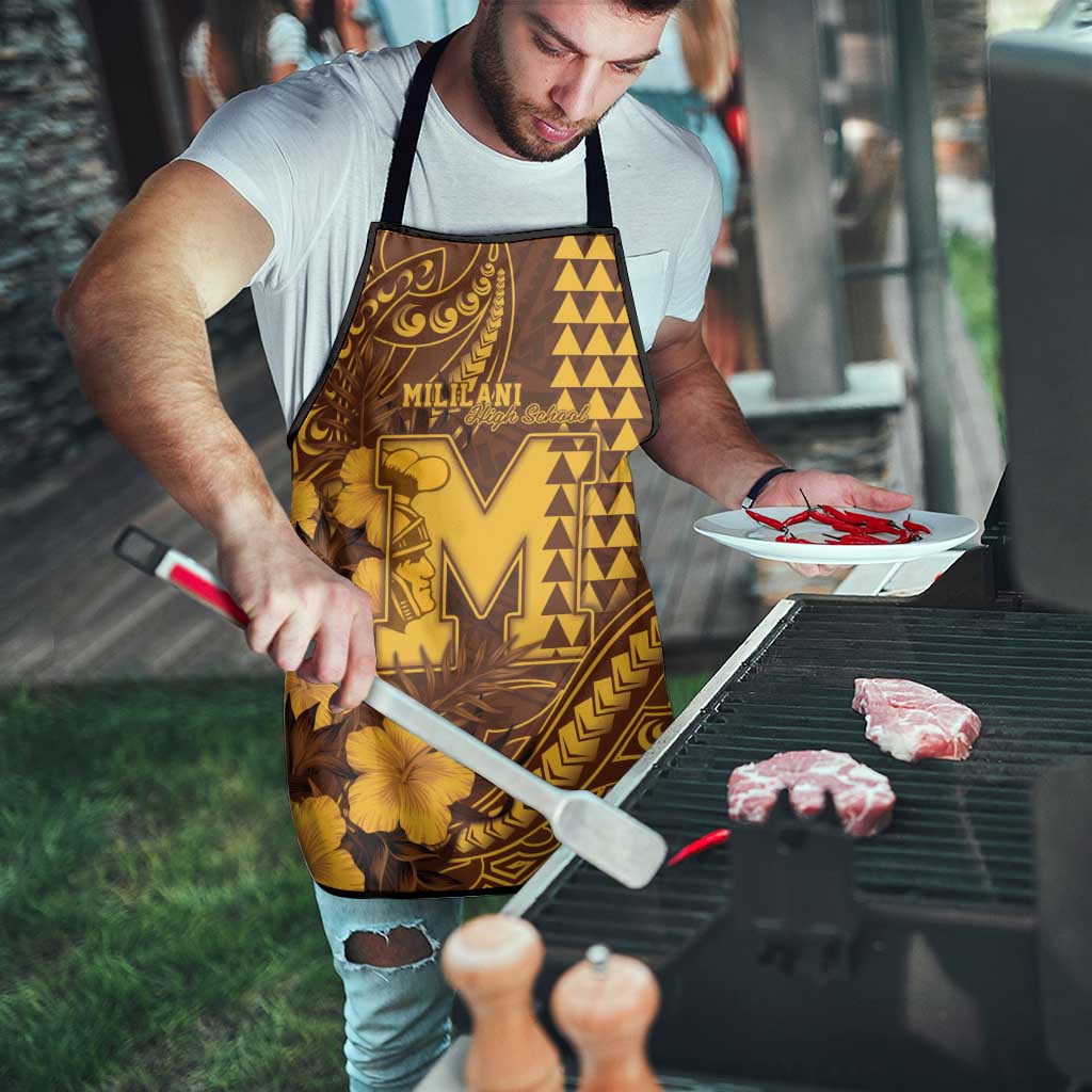 Hawaii Mililani High School Apron Tribal Tattoo With Hibiscus Flowers LT05 - Polynesian Pride