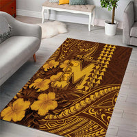 Hawaii Mililani High School Area Rug Tribal Tattoo With Hibiscus Flowers LT05 - Polynesian Pride