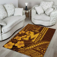 Hawaii Mililani High School Area Rug Tribal Tattoo With Hibiscus Flowers LT05 - Polynesian Pride