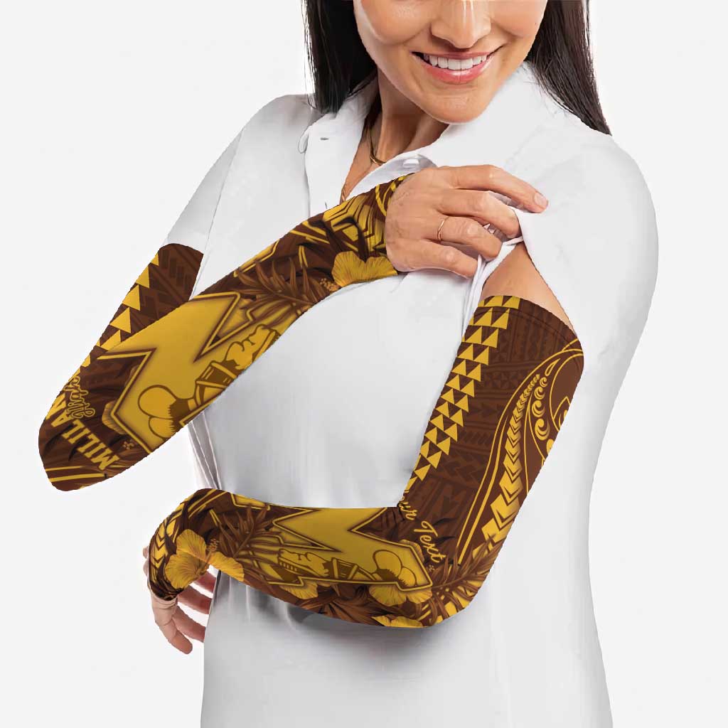 Personalised Hawaii Mililani High School Arm Sleeves Tribal Tattoo With Hibiscus Flowers LT05 - Polynesian Pride