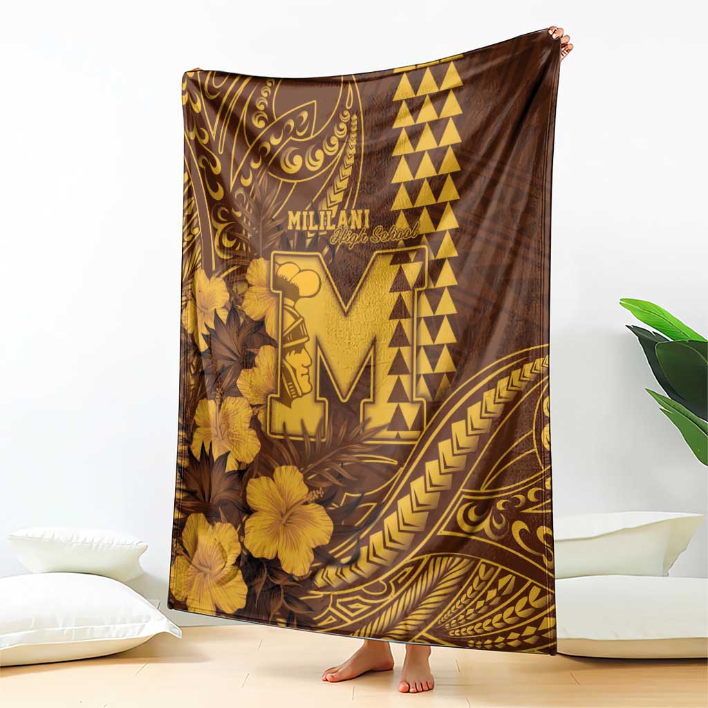 Hawaii Mililani High School Blanket Tribal Tattoo With Hibiscus Flowers LT05 - Polynesian Pride