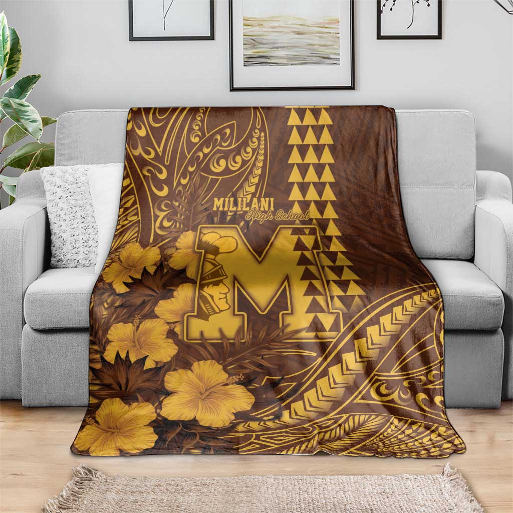 Hawaii Mililani High School Blanket Tribal Tattoo With Hibiscus Flowers LT05 - Polynesian Pride