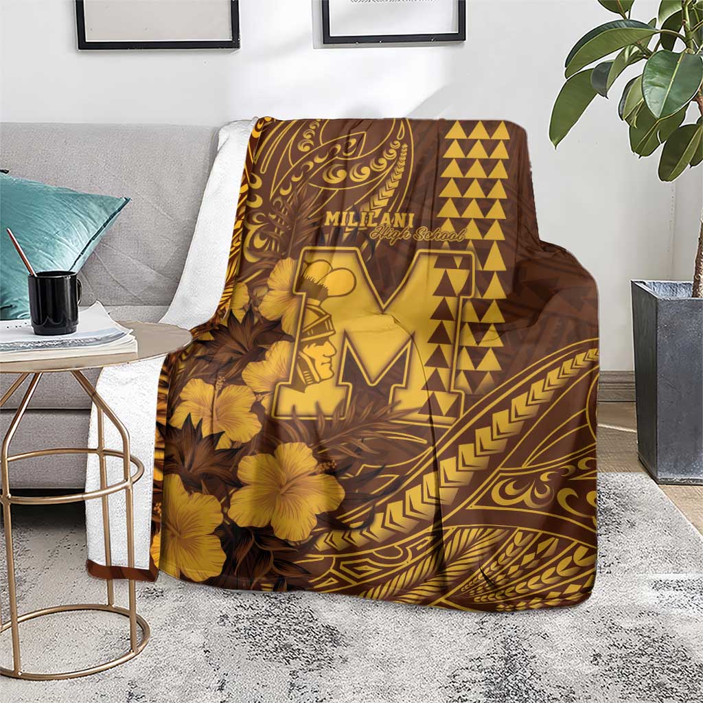 Hawaii Mililani High School Blanket Tribal Tattoo With Hibiscus Flowers LT05 - Polynesian Pride