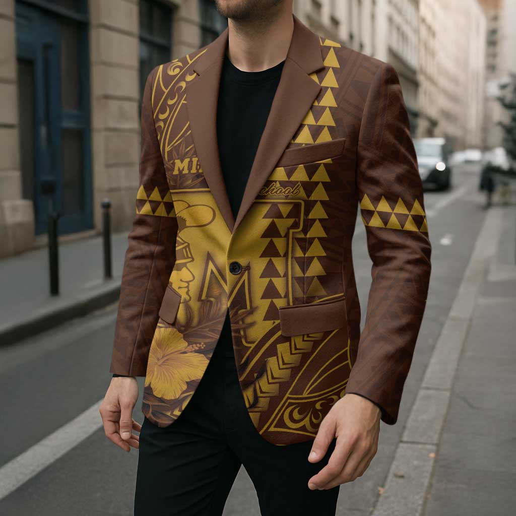 Personalised Hawaii Mililani High School Blazer Tribal Tattoo With Hibiscus Flowers LT05 - Polynesian Pride