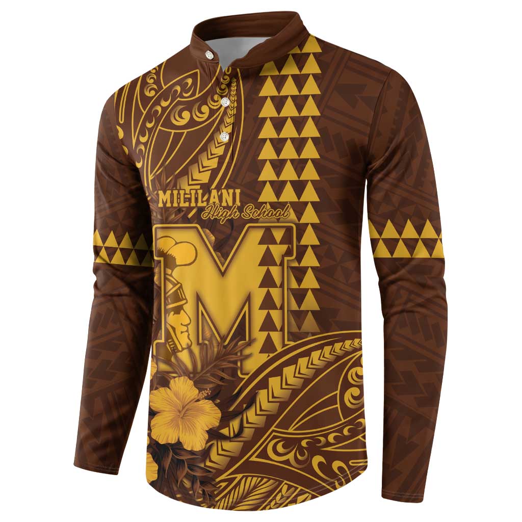 Personalised Hawaii Mililani High School Button Sweatshirt Tribal Tattoo With Hibiscus Flowers LT05 - Polynesian Pride