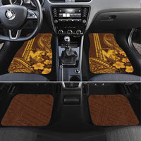 Personalised Hawaii Mililani High School Car Mats Tribal Tattoo With Hibiscus Flowers LT05 Set 4pcs Brown - Polynesian Pride