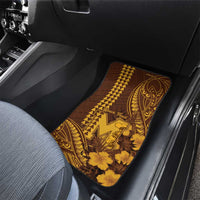 Personalised Hawaii Mililani High School Car Mats Tribal Tattoo With Hibiscus Flowers LT05 - Polynesian Pride