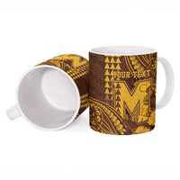 Personalised Hawaii Mililani High School Ceramic Mug Tribal Tattoo With Hibiscus Flowers LT05 - Polynesian Pride