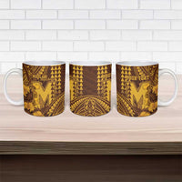 Personalised Hawaii Mililani High School Ceramic Mug Tribal Tattoo With Hibiscus Flowers LT05 - Polynesian Pride