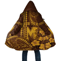 Personalised Hawaii Mililani High School Cloak Tribal Tattoo With Hibiscus Flowers LT05 Unisex Brown - Polynesian Pride