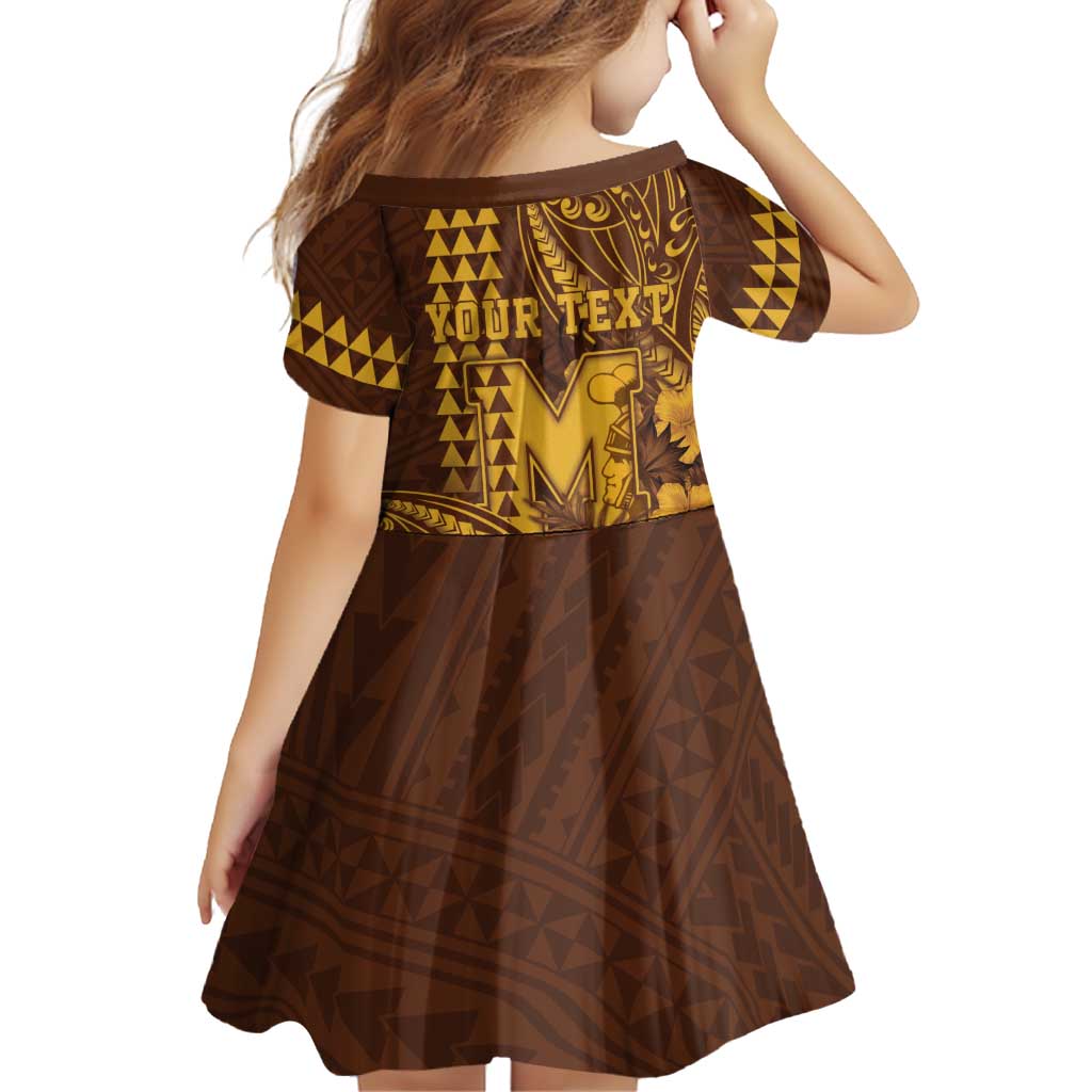Personalised Hawaii Mililani High School Family Matching Mermaid Dress and Hawaiian Shirt Tribal Tattoo With Hibiscus Flowers