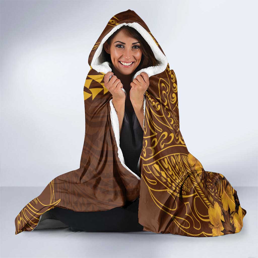 Hawaii Mililani High School Hooded Blanket Tribal Tattoo With Hibiscus Flowers LT05 - Polynesian Pride