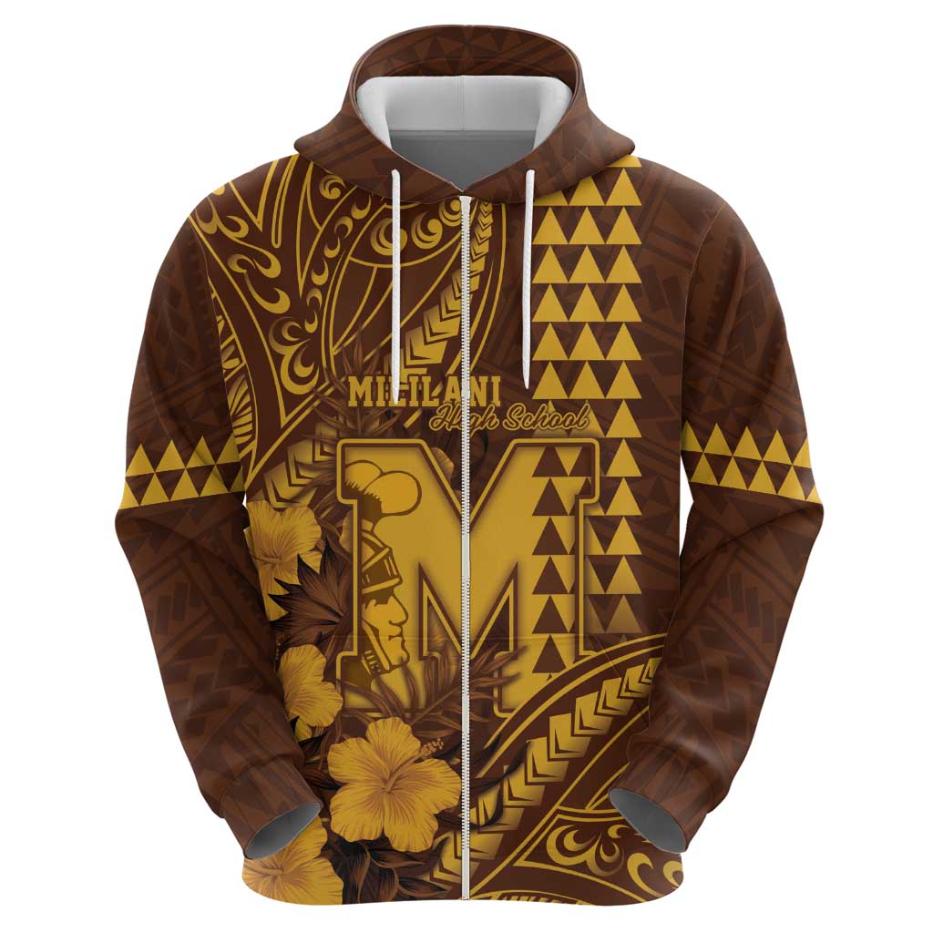Personalised Hawaii Mililani High School Hoodie Tribal Tattoo With Hibiscus Flowers LT05 - Polynesian Pride
