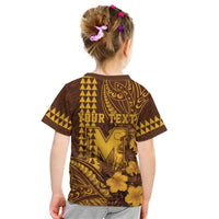 Personalised Hawaii Mililani High School Kid T Shirt Tribal Tattoo With Hibiscus Flowers LT05 - Polynesian Pride