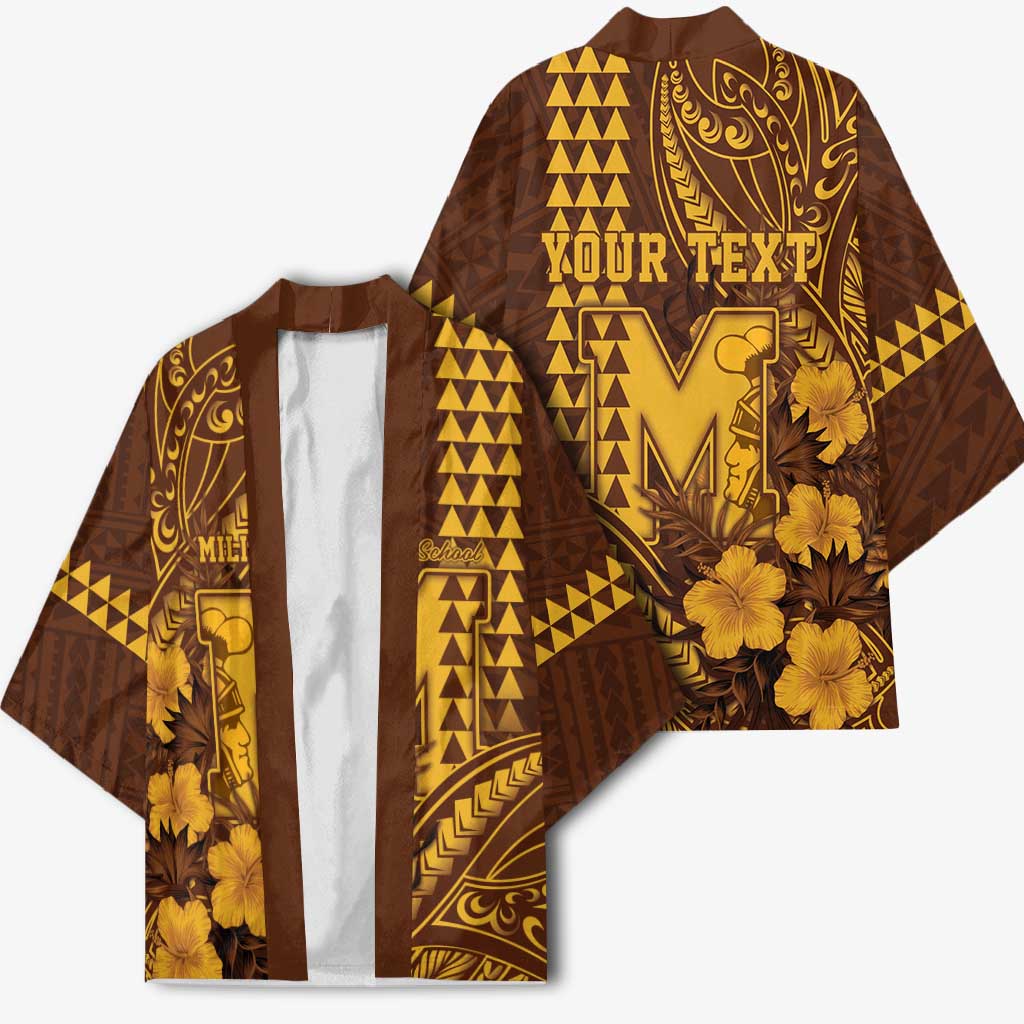 Personalised Hawaii Mililani High School Kimono Tribal Tattoo With Hibiscus Flowers LT05 - Polynesian Pride