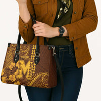 Hawaii Mililani High School Leather Bag Tribal Tattoo With Hibiscus Flowers LT05 - Polynesian Pride