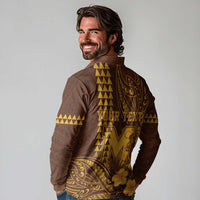 Personalised Hawaii Mililani High School Long Sleeve Polo Shirt Tribal Tattoo With Hibiscus Flowers