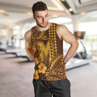 Personalised Hawaii Mililani High School Men Tank Top Tribal Tattoo With Hibiscus Flowers