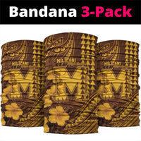 Hawaii Mililani High School Neck Gaiter Tribal Tattoo With Hibiscus Flowers LT05 package One Size: 25*50cm Brown - Polynesian Pride
