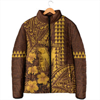 Personalised Hawaii Mililani High School Padded Jacket Tribal Tattoo With Hibiscus Flowers LT05 - Polynesian Pride