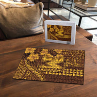 Hawaii Mililani High School Puzzle Tribal Tattoo With Hibiscus Flowers LT05 - Polynesian Pride