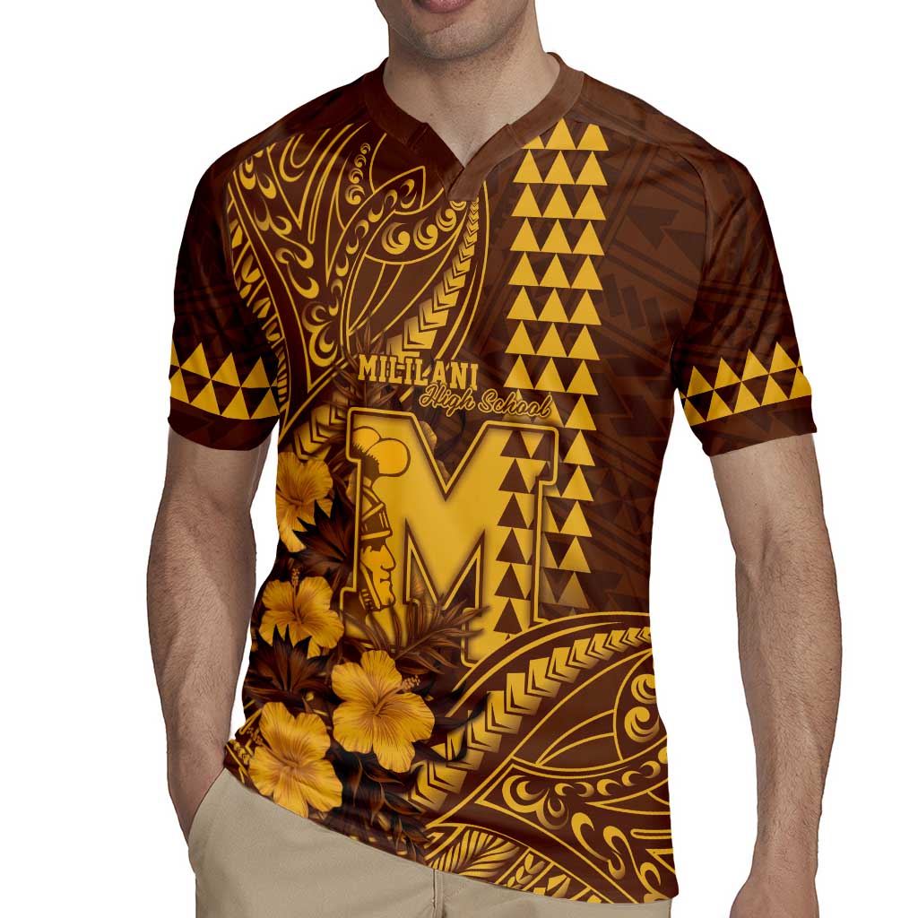 Personalised Hawaii Mililani High School Rugby Jersey Tribal Tattoo With Hibiscus Flowers LT05 - Polynesian Pride
