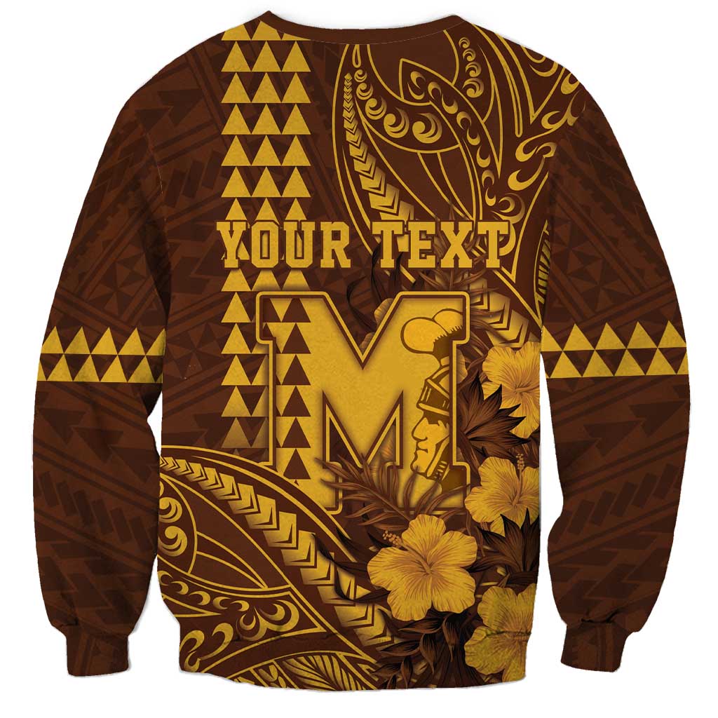 Personalised Hawaii Mililani High School Sweatshirt Tribal Tattoo With Hibiscus Flowers LT05 - Polynesian Pride