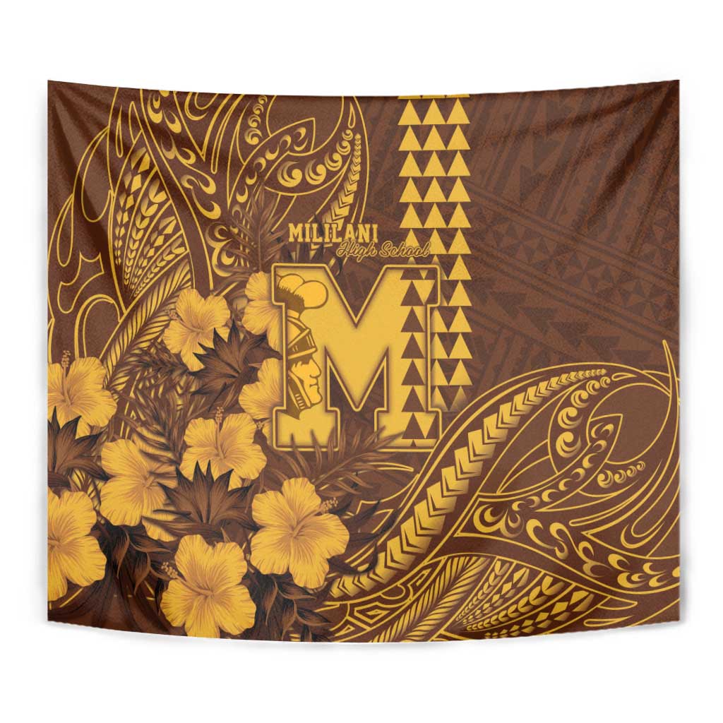 Hawaii Mililani High School Tapestry Tribal Tattoo With Hibiscus Flowers LT05 - Polynesian Pride