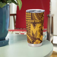 Personalised Hawaii Mililani High School Tumbler Cup Tribal Tattoo With Hibiscus Flowers LT05 - Polynesian Pride