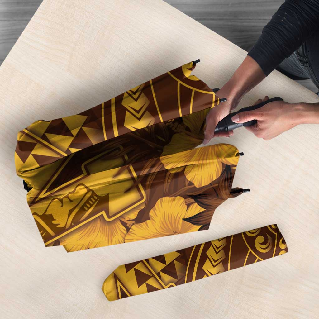Hawaii Mililani High School Umbrella Tribal Tattoo With Hibiscus Flowers LT05 - Polynesian Pride