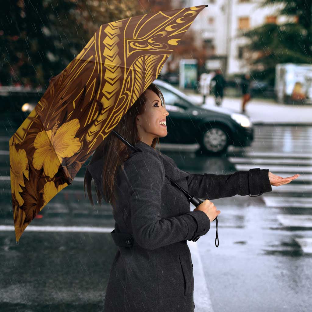 Hawaii Mililani High School Umbrella Tribal Tattoo With Hibiscus Flowers LT05 - Polynesian Pride