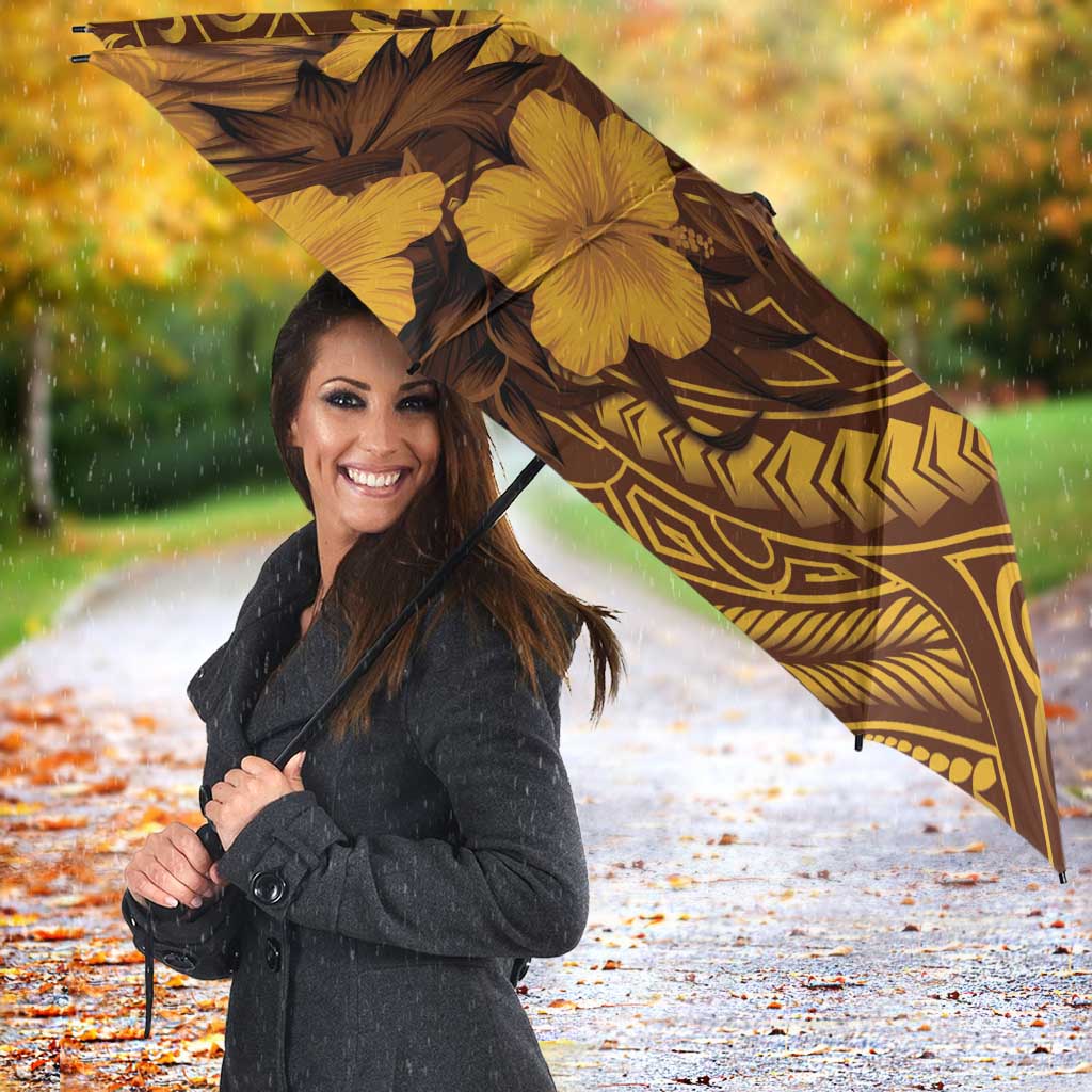 Hawaii Mililani High School Umbrella Tribal Tattoo With Hibiscus Flowers LT05 - Polynesian Pride