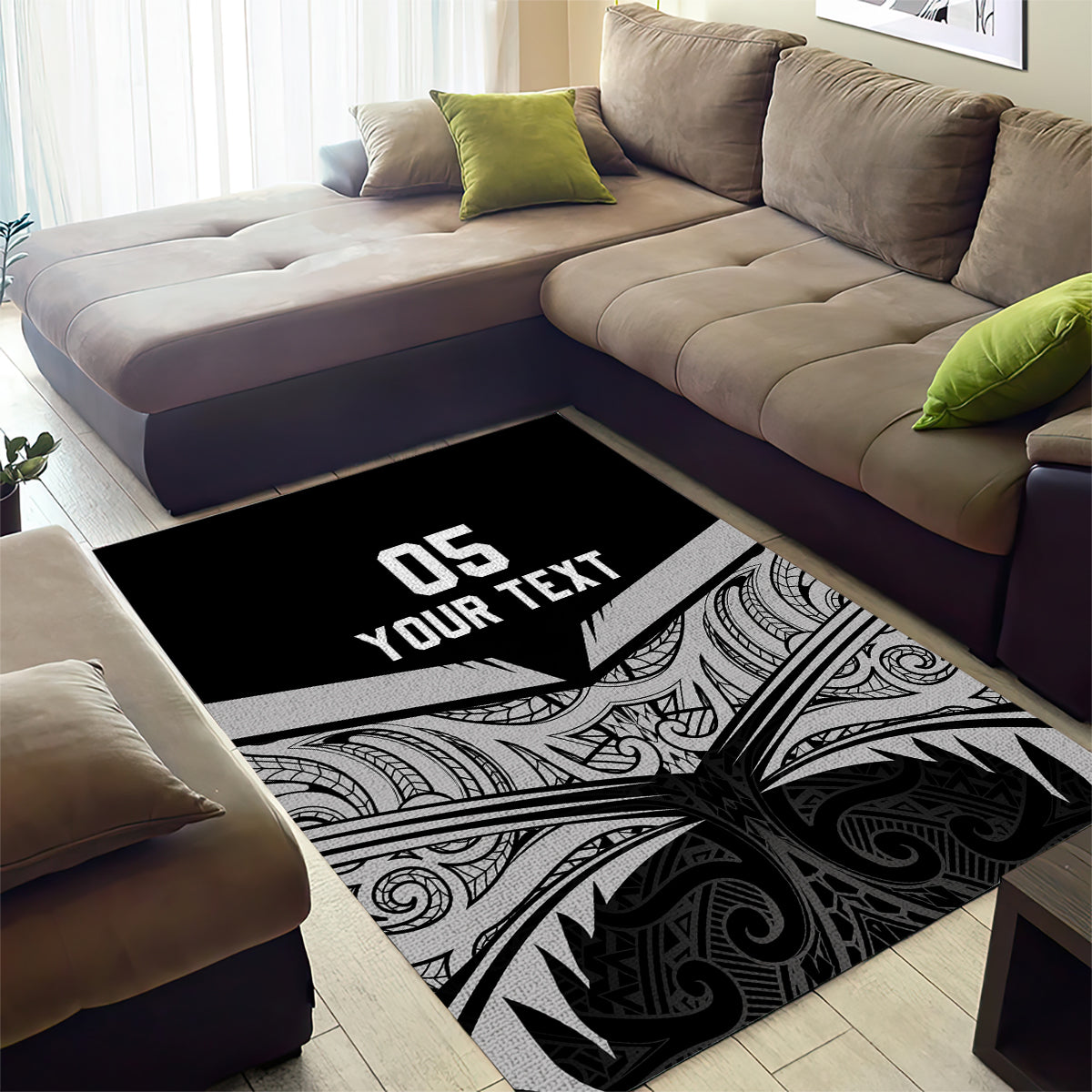 Custom New Zealand Cricket Area Rug Go Champions World Cup 2024 With Maori Pattern