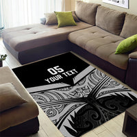 Custom New Zealand Cricket Area Rug Go Champions World Cup 2024 With Maori Pattern