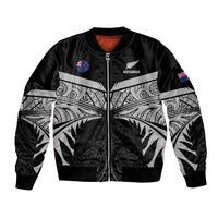 Custom New Zealand Cricket Bomber Jacket Go Champions World Cup 2024 With Maori Pattern LT05 Unisex Black - Polynesian Pride