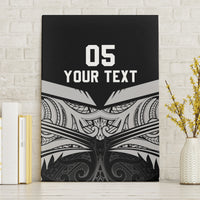 Custom New Zealand Cricket Canvas Wall Art Go Champions World Cup 2024 With Maori Pattern LT05 Without Frame Black - Polynesian Pride
