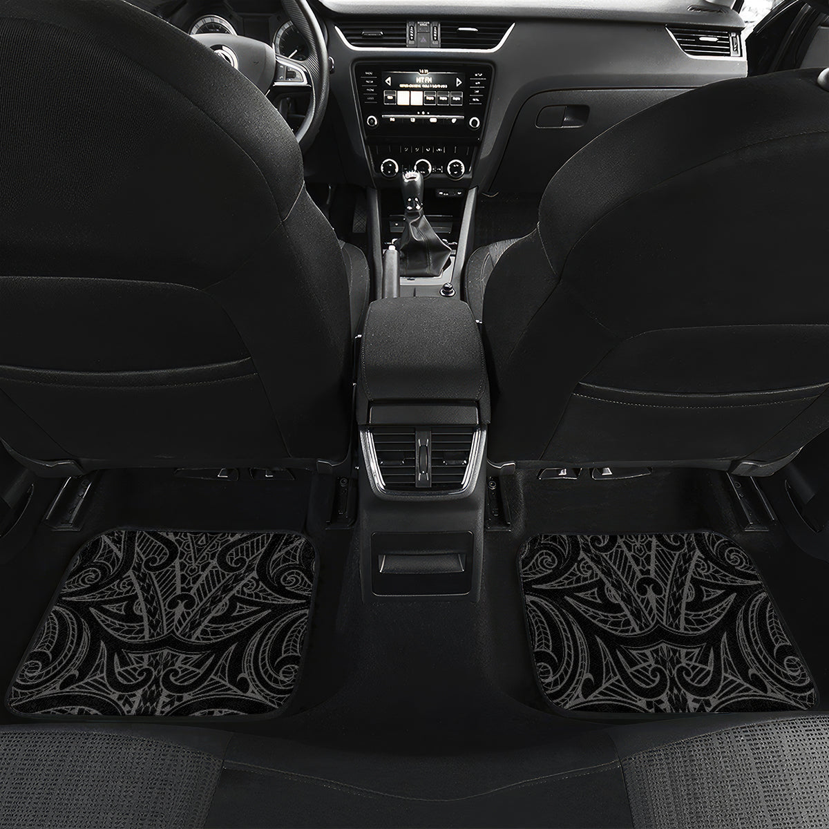 Custom New Zealand Cricket Car Mats Go Champions World Cup 2024 With Maori Pattern LT05 Set 2pcs - Back Black - Polynesian Pride
