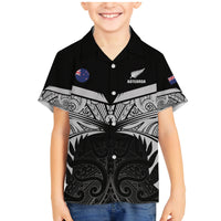 Custom New Zealand Cricket Family Matching Mermaid Dress and Hawaiian Shirt Go Champions World Cup 2024 With Maori Pattern
