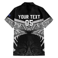 Custom New Zealand Cricket Family Matching Short Sleeve Bodycon Dress and Hawaiian Shirt Go Champions World Cup 2024 With Maori Pattern