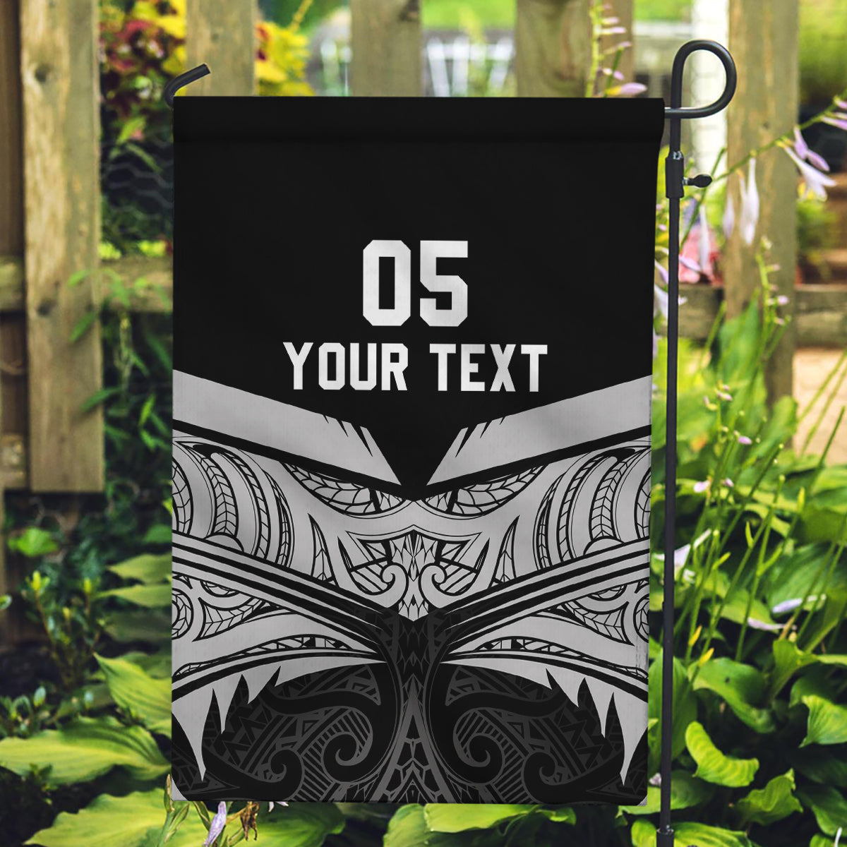 Custom New Zealand Cricket Garden Flag Go Champions World Cup 2024 With Maori Pattern LT05 Garden Flag Black - Polynesian Pride