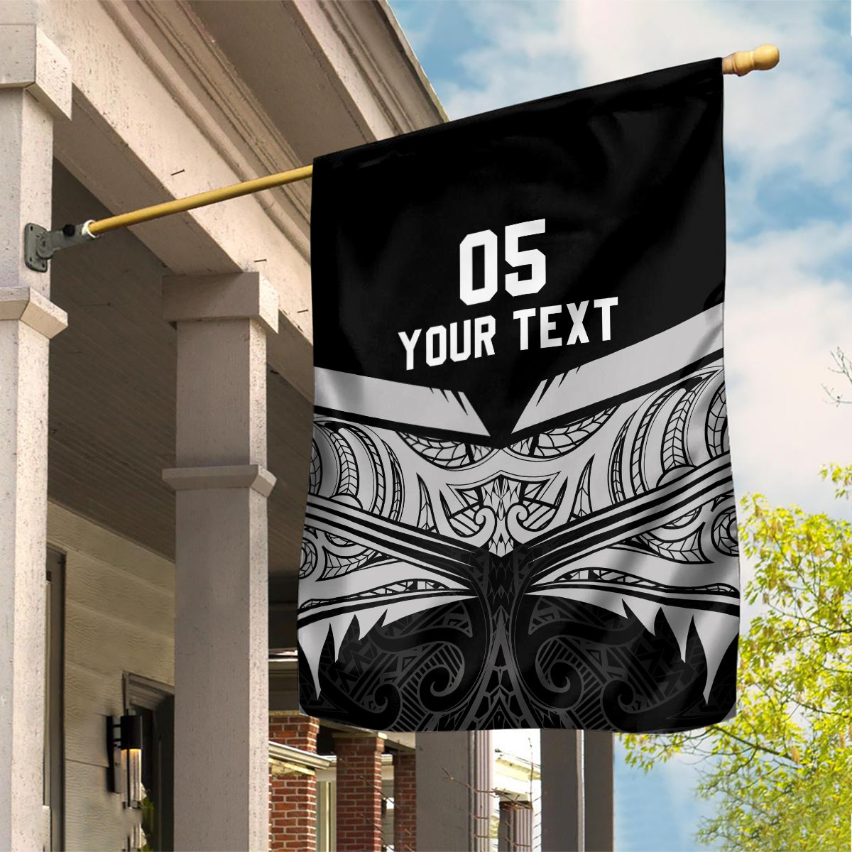 Custom New Zealand Cricket Garden Flag Go Champions World Cup 2024 With Maori Pattern LT05 House Flag Black - Polynesian Pride