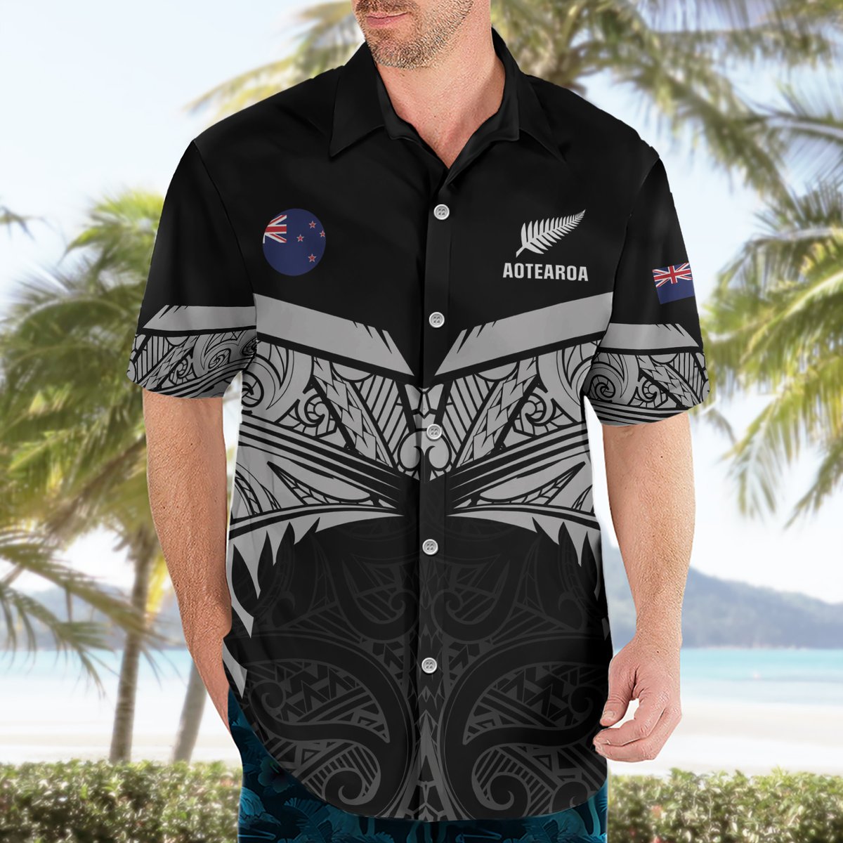 Custom New Zealand Cricket Hawaiian Shirt Go Champions World Cup 2024 With Maori Pattern LT05 - Polynesian Pride