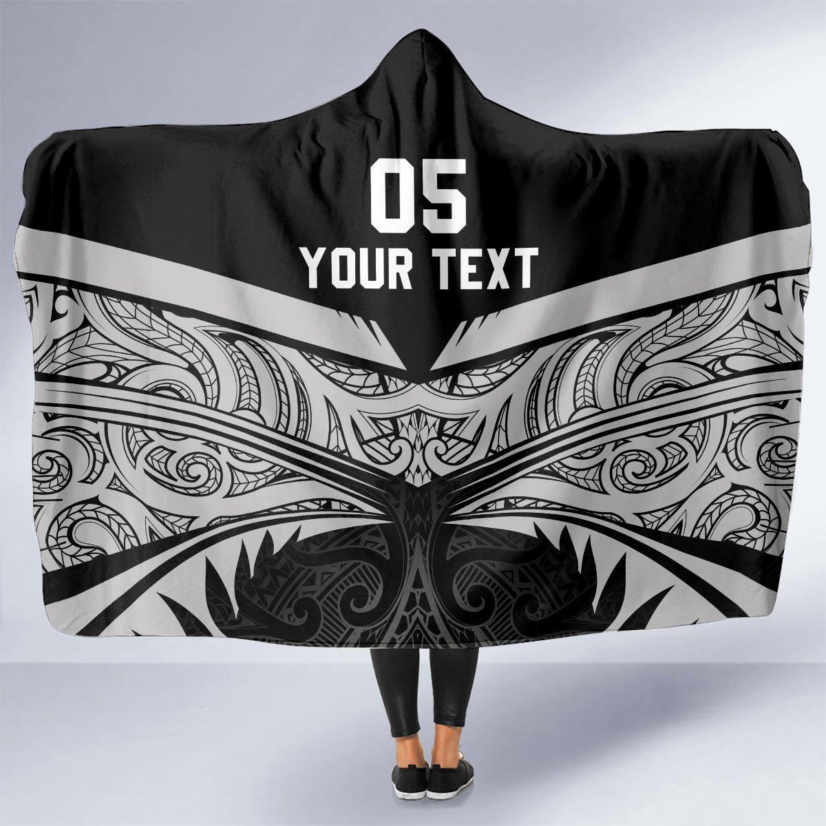 Custom New Zealand Cricket Hooded Blanket Go Champions World Cup 2024 With Maori Pattern LT05 - Polynesian Pride