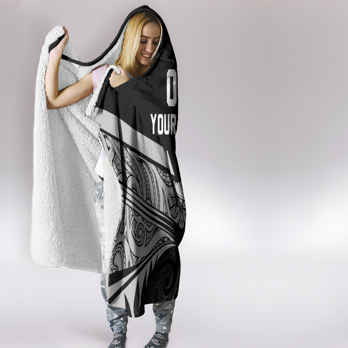 Custom New Zealand Cricket Hooded Blanket Go Champions World Cup 2024 With Maori Pattern LT05 - Polynesian Pride