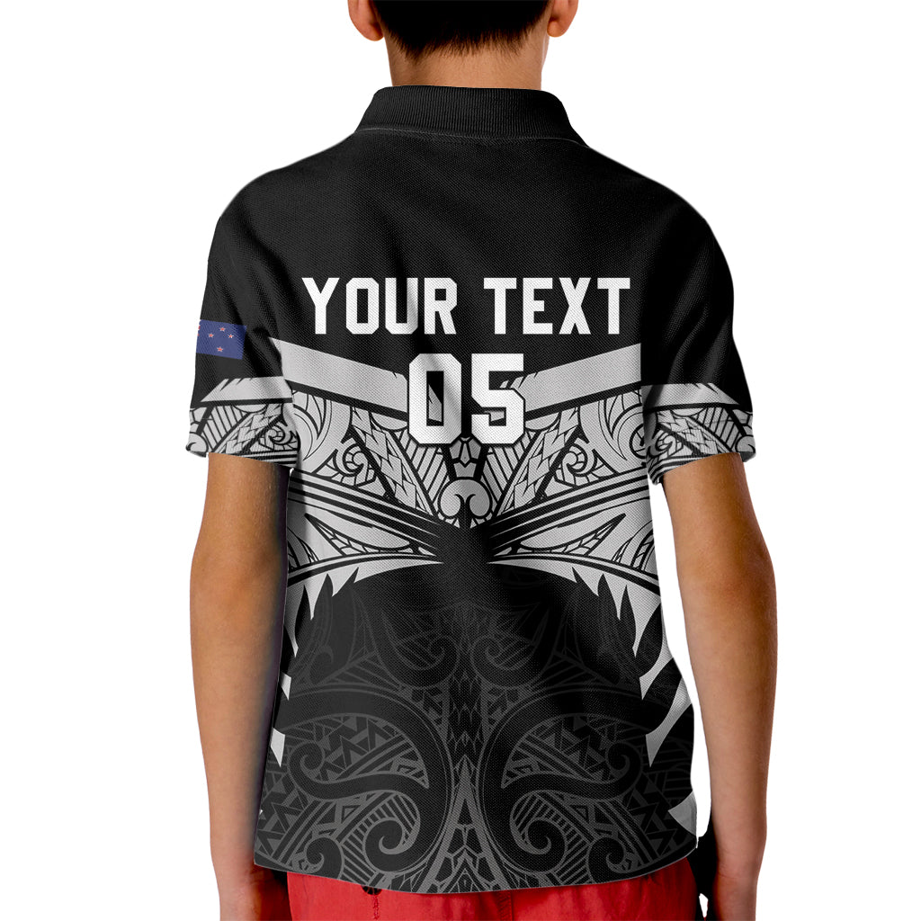 Custom New Zealand Cricket Kid Polo Shirt Go Champions World Cup 2024 With Maori Pattern