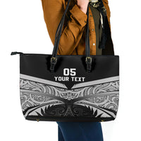 Custom New Zealand Cricket Leather Tote Bag Go Champions World Cup 2024 With Maori Pattern LT05 - Polynesian Pride