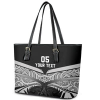 Custom New Zealand Cricket Leather Tote Bag Go Champions World Cup 2024 With Maori Pattern LT05 - Polynesian Pride