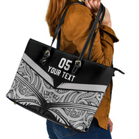Custom New Zealand Cricket Leather Tote Bag Go Champions World Cup 2024 With Maori Pattern LT05 - Polynesian Pride