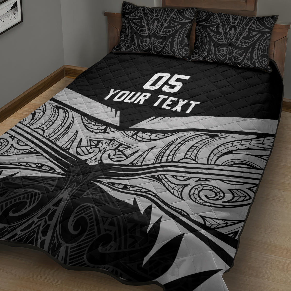 Custom New Zealand Cricket Quilt Bed Set Go Champions World Cup 2024 With Maori Pattern